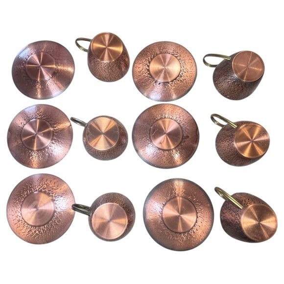 Copper Handarbeit Teacup and Saucer Set Of 6 - Picture 8 of 14